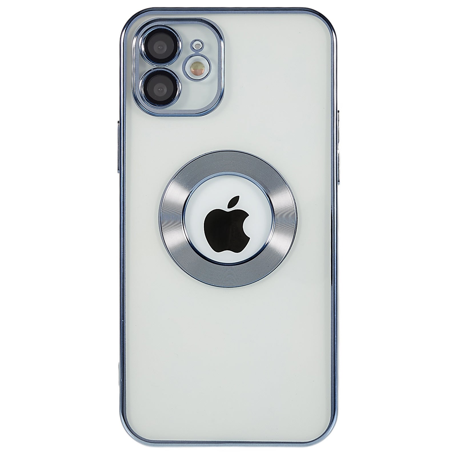 For iPhone 12 6.1 inch Electroplating Edges Soft TPU Case CD Texture Ring Logo Hole Design Clear Phone Cover with Built-in PC Camera Lens Film For iPhone 12 6.1 inch Electroplating Edges Soft TPU Case CD Texture Ring Logo Hole Design Clear Phone Cover with Built-in PC Camera Lens Film
